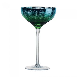 Artland Peacock Champagne Saucers – Set of 2